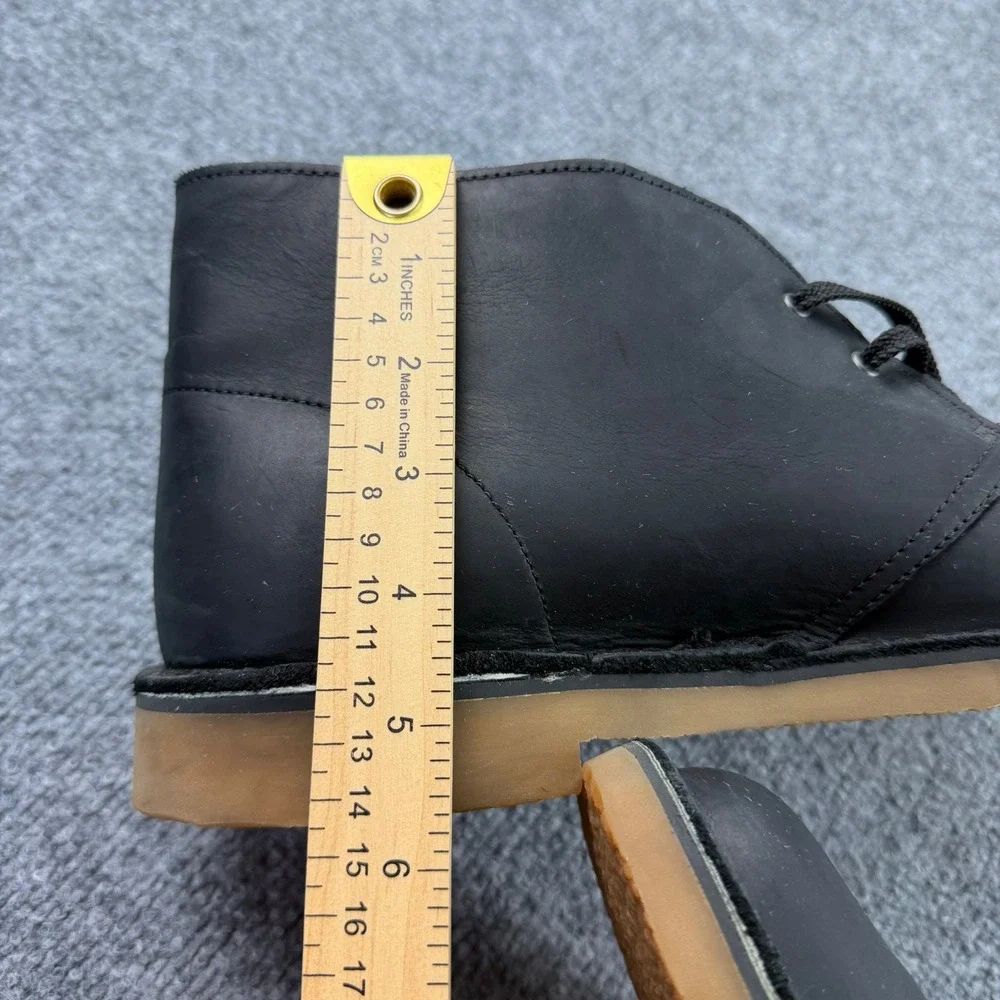 Clarks Mens Bushacre 3 Black Leather Chukka Desert Boots 11.5 M 261535297105